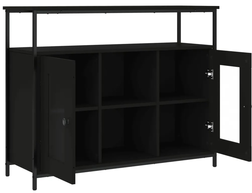 vidaXL Μπουφές Μαύρος 100x35x80 εκ. από Επεξεργασμένο Ξύλο