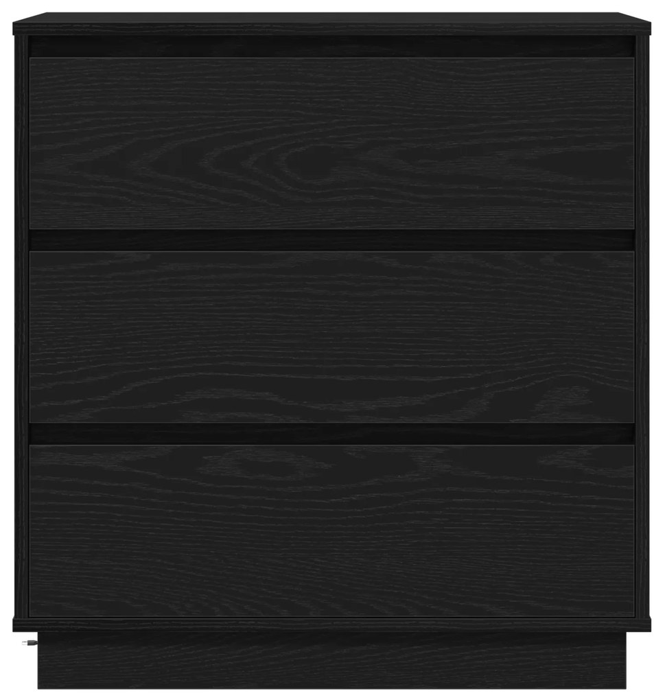 vidaXL κομοδίνο με LED Μαύρη Δρυς 71x34,5x75 εκ Επεξεργασμένο Ξύλο