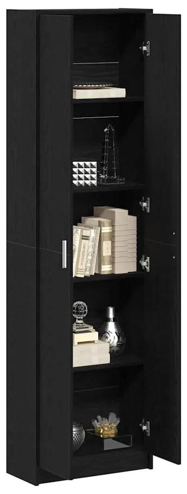 vidaXL Ντουλάπι Μαύρη δρυς 55 x 25 x 189 εκ. Επεξεργασμένο ξύλο