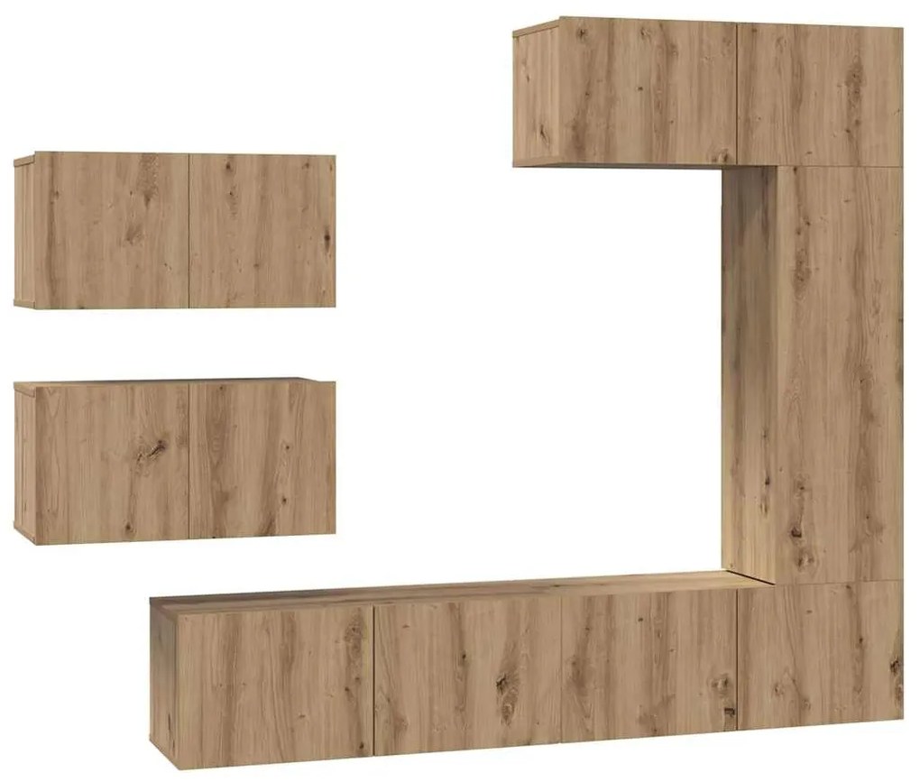 vidaXL Σετ επίπλου τηλεόρασης 6 pcs artisan δρυς 30.5 x 30 x 90 cm