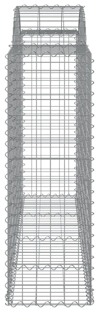 Συρματοκιβώτια Τοξωτά 9 τεμ. 200x50x120/140 εκ. Γαλβαν. Ατσάλι - Ασήμι