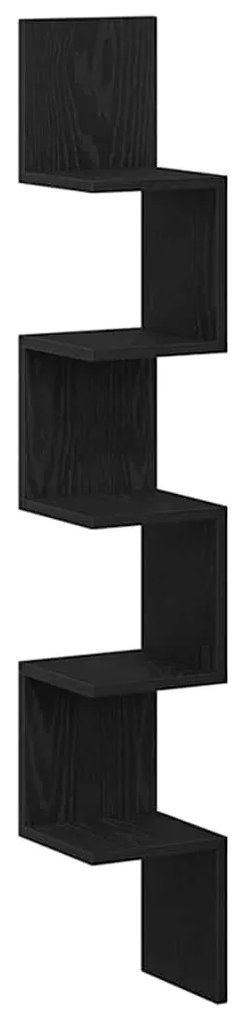 vidaXL Γωνιακό ράφι Μαύρη δρυς 20 x 20 x 127.5 cm Επεξεργασμένο ξύλο