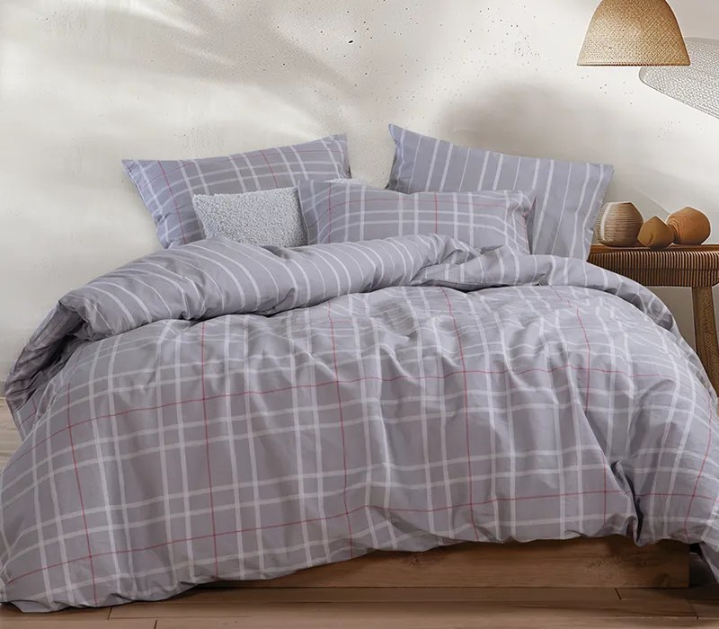 Σετ Σεντονια King Size Highlar Grey Με Λαστιχο Nef-Nef Homeware