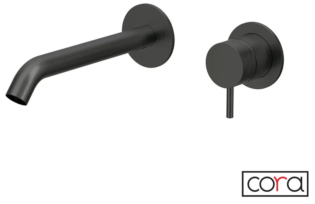 Μπαταρία Νιπτήρα Τοίχου cosmo PVD Black Brushed Inox 316L 6118-411