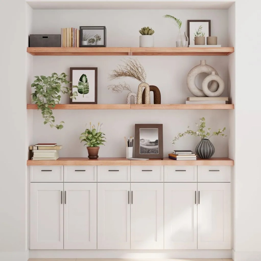 vidaXL Ράφι Τοίχου Ανοιχτό Καφέ 160x30x(2-4)εκ. Επεξ. Μασίφ Ξύλο Δρυός