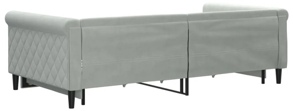 vidaXL Καναπές Κρεβάτι Συρόμενος Αν. Γκρι 100x200εκ Βελούδο &amp; Συρτάρια