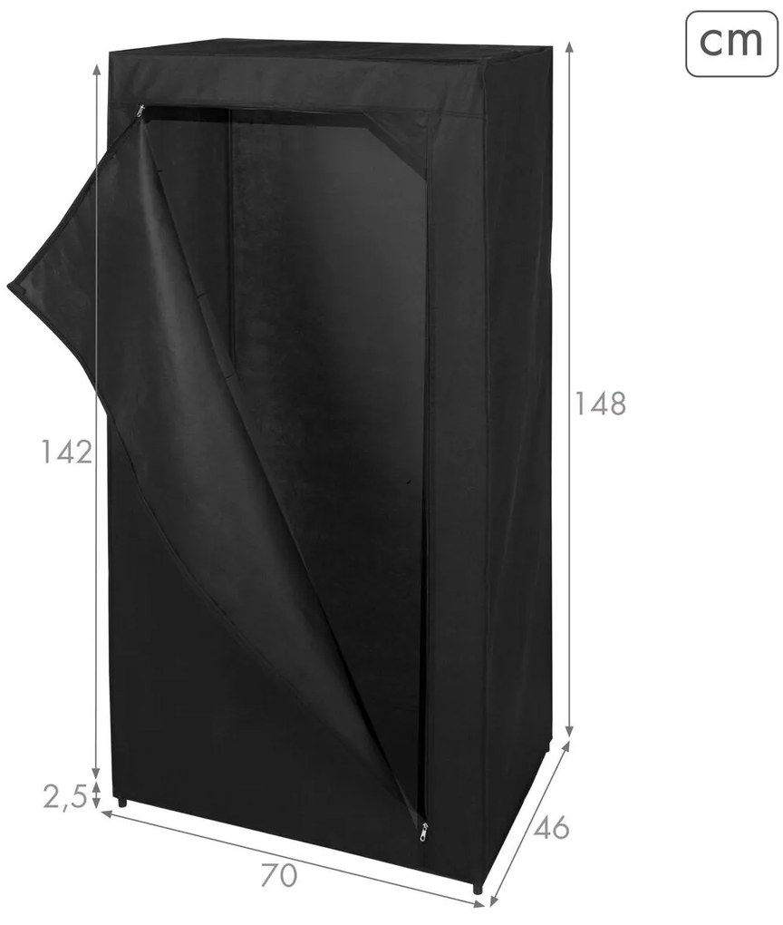 Ντουλάπα για τα ρπύχα Max Home Μαύρο 70 X 148 X 46 CM 4 Μονάδες