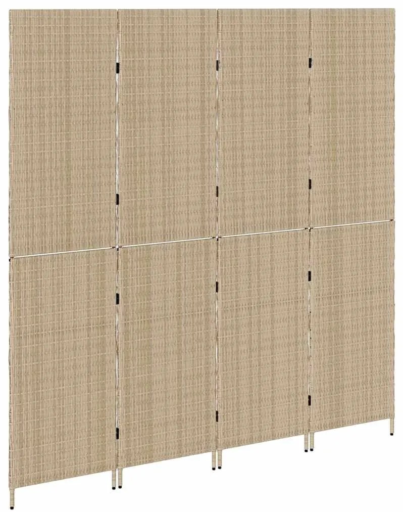 vidaXL Διαχωριστικό Δωματίου Μπεζ 196 x 180 cm συνθετικό ρατάν
