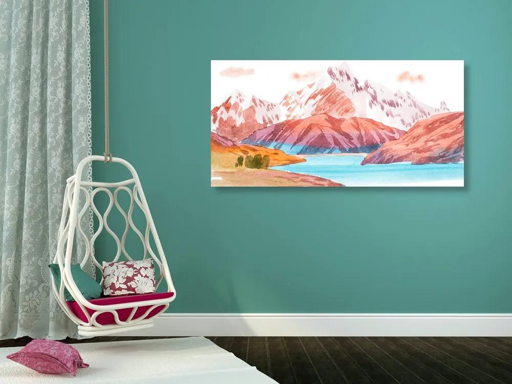 Εικόνα ζωγραφισμένο ορεινό τοπίο - 100x50