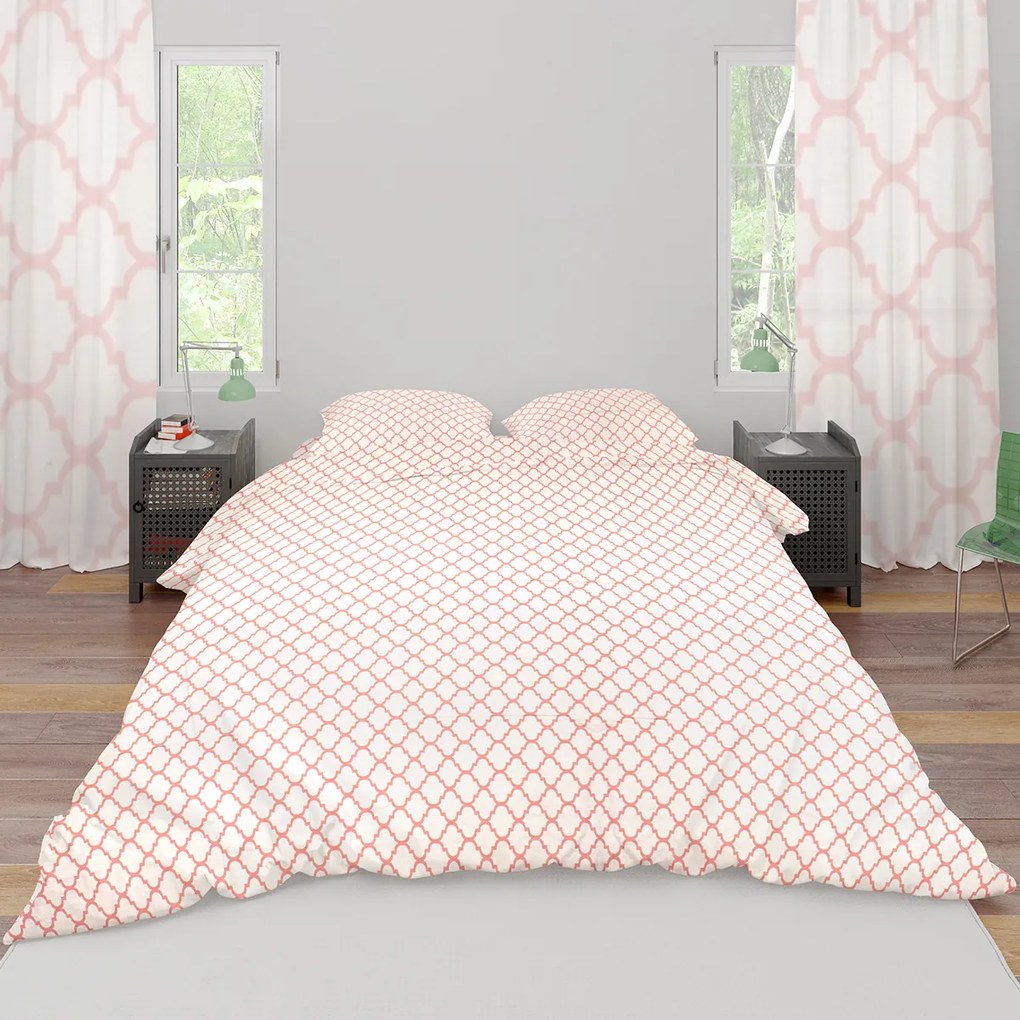 Σεντόνια Μονά (Σετ 3τμχ) Dimcol Windows White-Coral 161