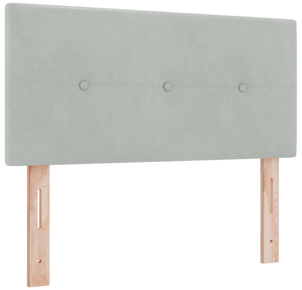 vidaXL Κρεβάτι με Στρώμα Light Grey 90x200 εκ. Βελούδο