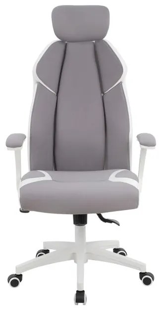 ΚΑΡΕΚΛΑ ΓΡΑΦΕΙΟΥ SALENA HM1086.10 ΣΕ ΓΚΡΙ ΛΕΥΚΟ ΧΡΩΜΑ 65x73x130 εκ.