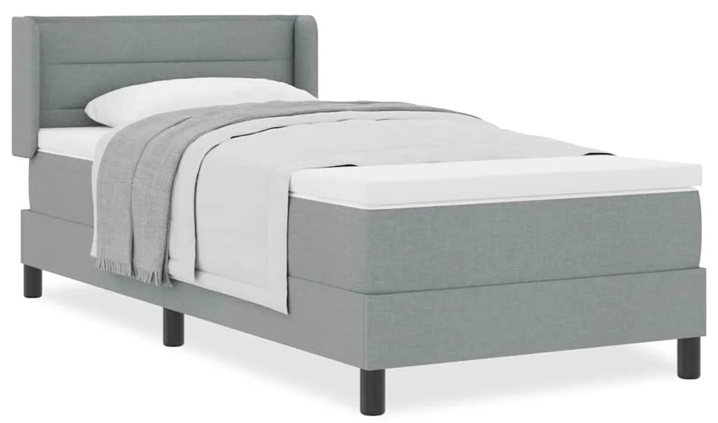 vidaXL Κρεβάτι box spring με στρώμα Ανοιχτό γκρι 100 x 200 cm