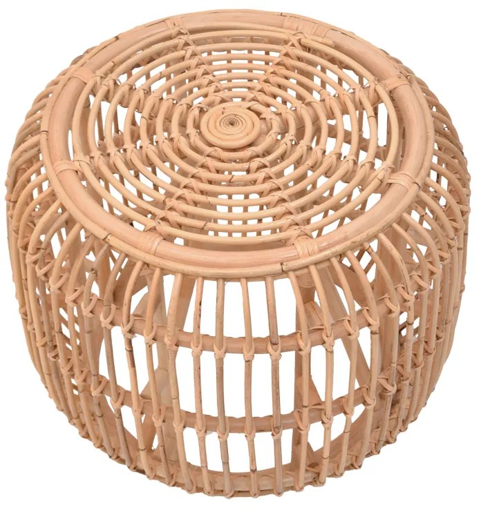 Σκαμπό Rajesty pakoworld rattan σε φυσική απόχρωση Φ60x46εκ