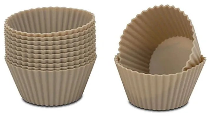 Φόρμες Cupcakes Misty (Σετ 12Τμχ) 10-111-067 6,5cm Beige Nava Silicone