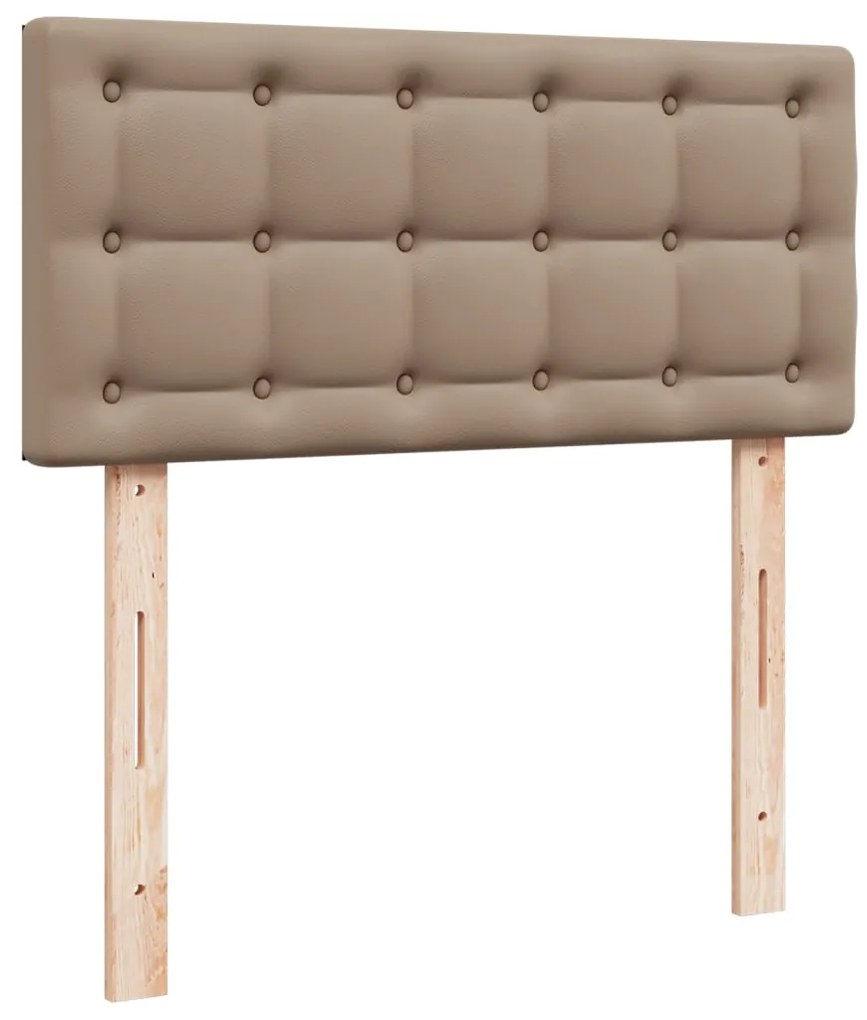 vidaXL Κρεβάτι Boxspring με Στρώμα Καπουτσίνο 120x200εκ.από Συνθ.Δέρμα