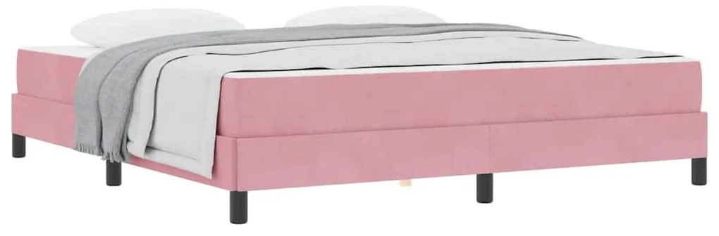 vidaXL Κρεβάτι box spring με στρώμα Ροζ 180 x 220 εκ. Βελούδο