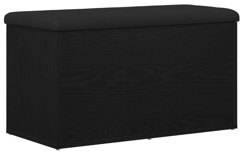 vidaXL Παγκάκι Αποθήκευσης Μαύρο Δρυς 80x40x45 εκ. Μηχανικά Κατασκευασμένο Ξύλο