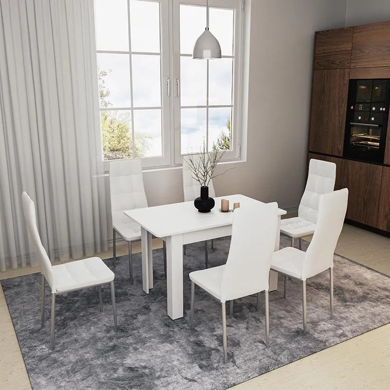 Τραπέζι Quiin επεκτεινόμενο λευκό 120-174x70x73.5εκ 164x70x73.5 εκ.