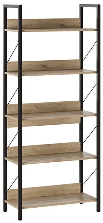 Βιβλιοθήκη Connect Megapap χρώμα florida oak 73x35x172εκ.