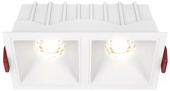 Χωνευτό Σποτ Οροφής Alfa LED 20W 3000K Διπλό Λευκό DL043-02-10W3K-SQ-W MAYTONI DL043-02-10W3K-SQ-W Λευκό