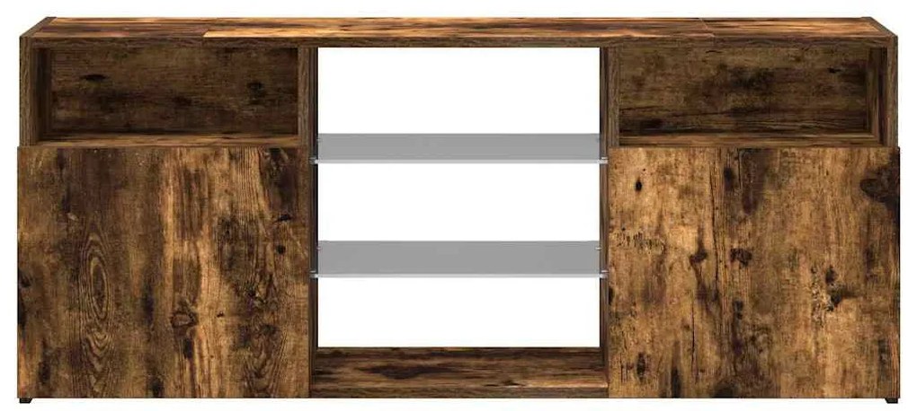 vidaXL Έπιπλο Τηλεόρασης με LED Καπνιστή Δρυς 120 x 30 x 50 εκ.