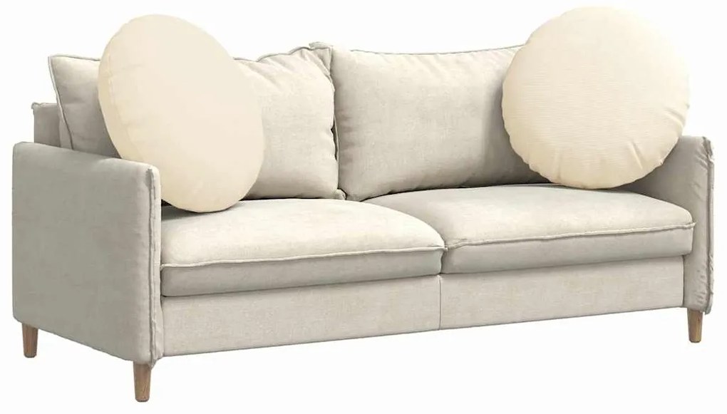 vidaXL Μαξιλάρια καθισμάτων 2 pcs Κρεμ Ø 80 cm Υφασμάτινο Κορντουρά