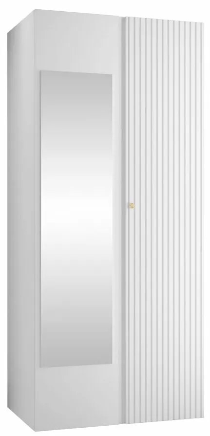 Ντουλάπα Hartford 397, Άσπρο, 186x74x44cm, 54 kg, Πόρτες ντουλάπας: Με μεντεσέδες, Αριθμός ραφιών: 2, Αριθμός ραφιών: 2 | Epipla1.gr