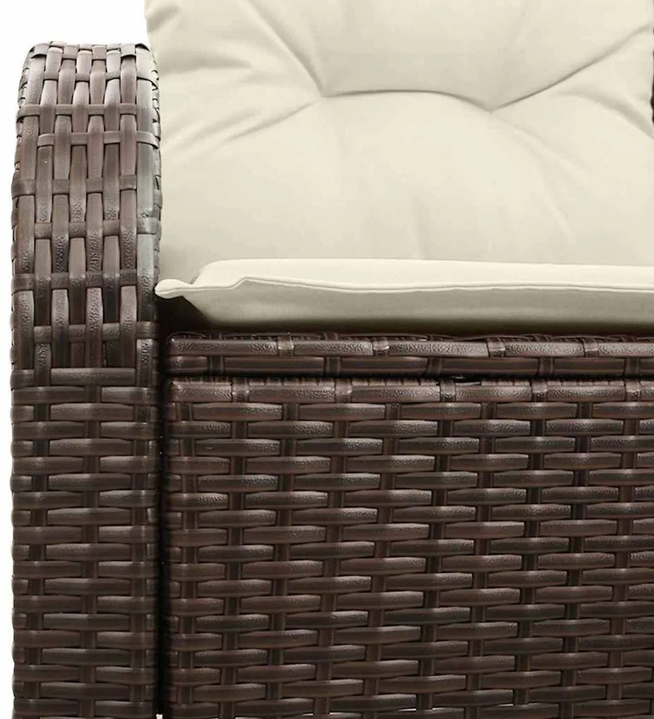 vidaXL Καναπές Κήπου με μαξιλάρι Καφέ 124 x 62 x 69cm συνθετικό ρατάν