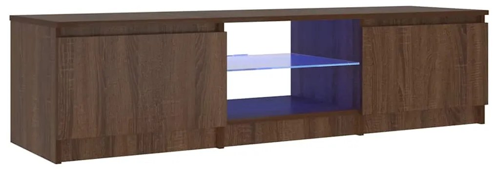 vidaXL Έπιπλο Τηλεόρασης με LED Καφέ δρυς 140x40x36 εκ.