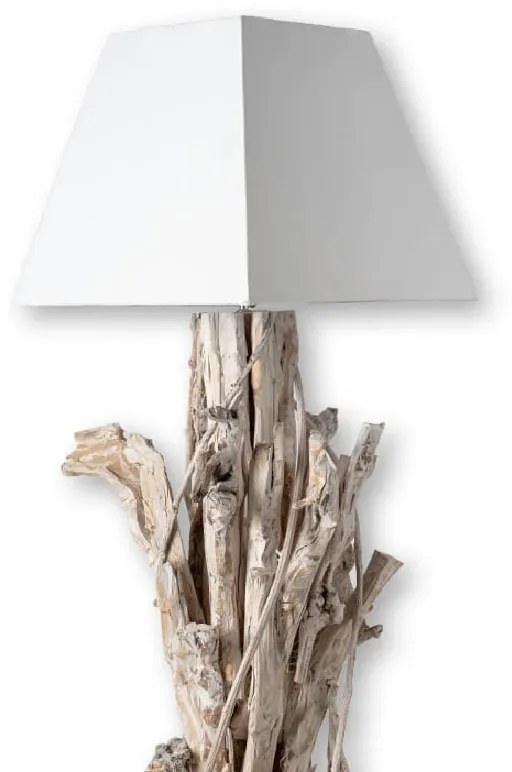 Floor Lamp S Line Από Whitewashed Κλαδιά Σετ Με Λευκό Καπέλο SS96-00N3