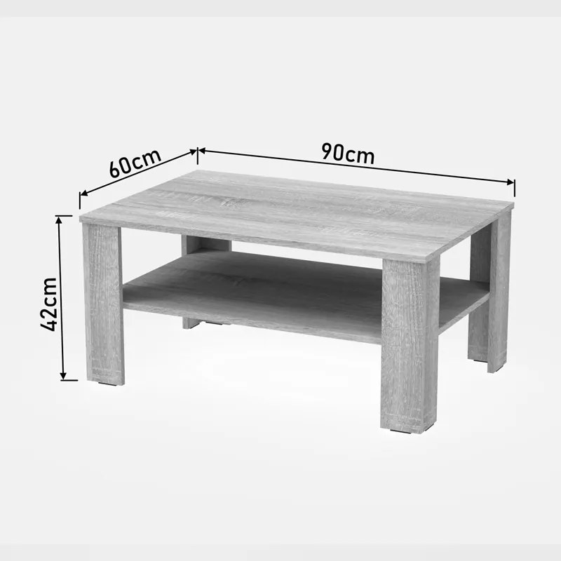 ΤΡΑΠΕΖΙ ΣΑΛΟΝΙΟΥ ΚHOFI PAKOWORLD ΣΕ SONOMA ΑΠΟΧΡΩΣΗ 90X60X42.3ΕΚ