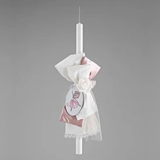 Λαμπάδα βάπτισης με μπαλαρίνα