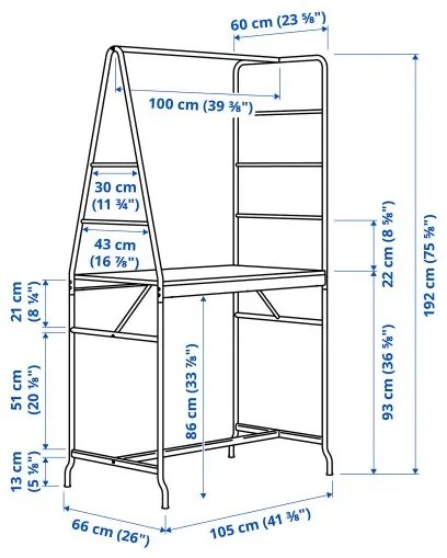 HAVERUD/DALFRED τραπέζι και 4 σκαμπό, 105 cm 994.288.90