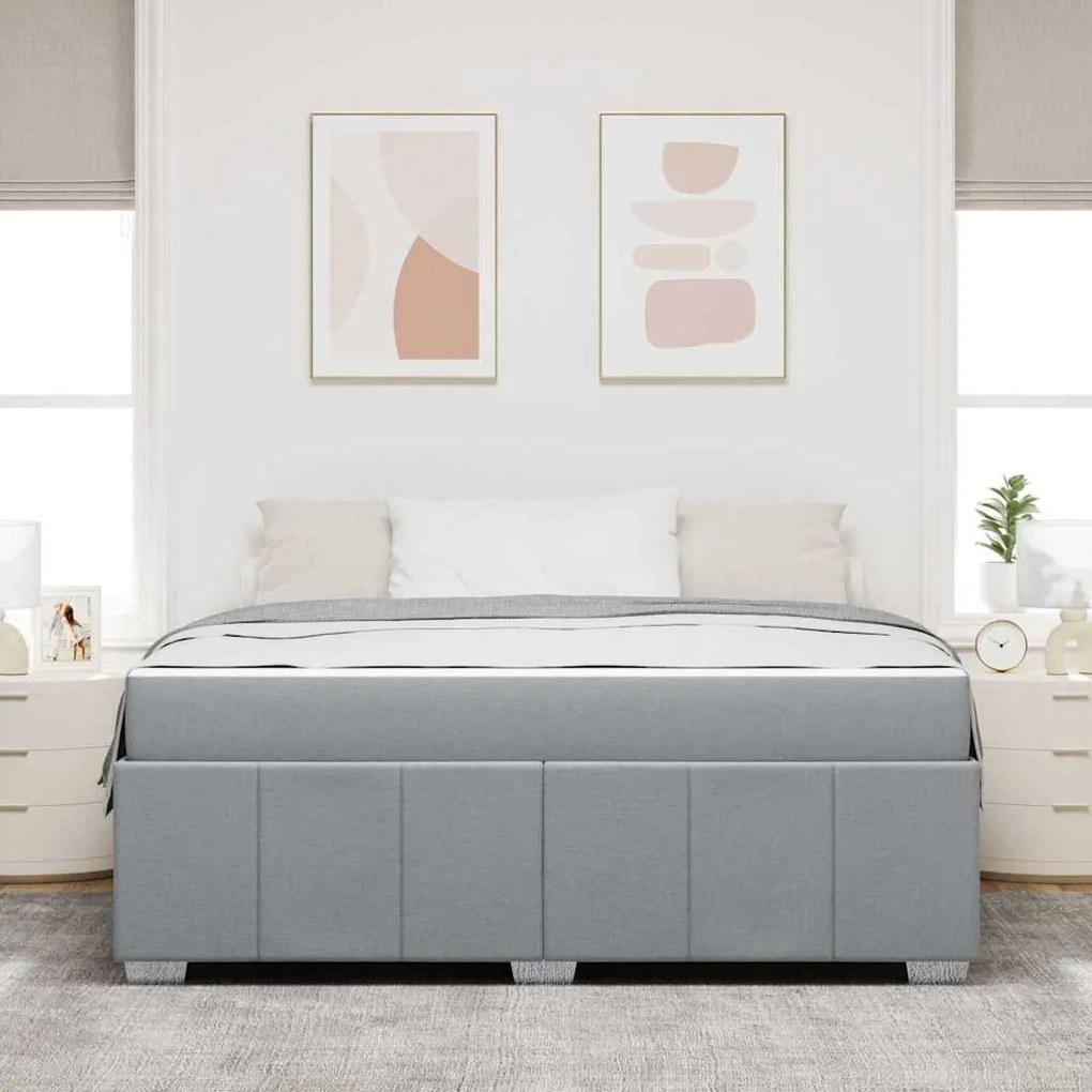 vidaXL Σκελετός Κρεβατιού Ανοιχτό γκρι 180 x 200 cm ύφασμα