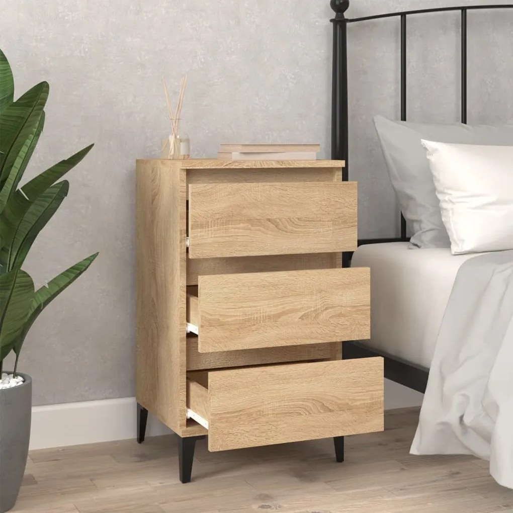 vidaXL Κομοδίνο Sonoma Δρυς 40x35x70 εκ. από Επεξεργασμένο Ξύλο