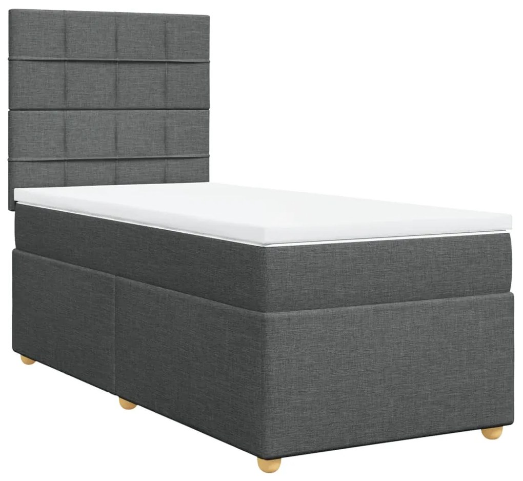 ΚΡΕΒΑΤΙ BOXSPRING ΜΕ ΣΤΡΩΜΑ ΣΚΟΥΡΟ ΓΚΡΙ 80X200 ΕΚ. ΥΦΑΣΜΑΤΙΝΟ 3293408