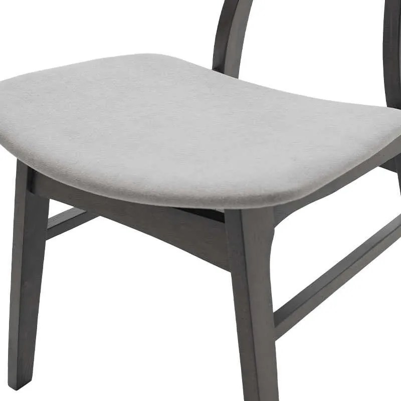 Καρέκλα Orlean pakoworld ξύλο rubber wood rustic grey-ύφασμα γκρι