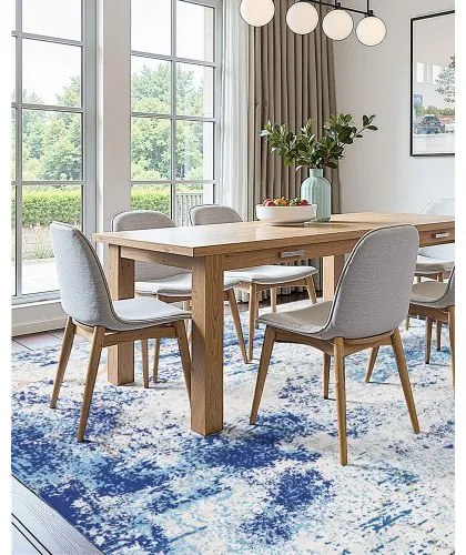 VEVOR Large Area Rug 5x7 ft Anti-Skid and Tear-Resistant Floor Mat Modern Blue