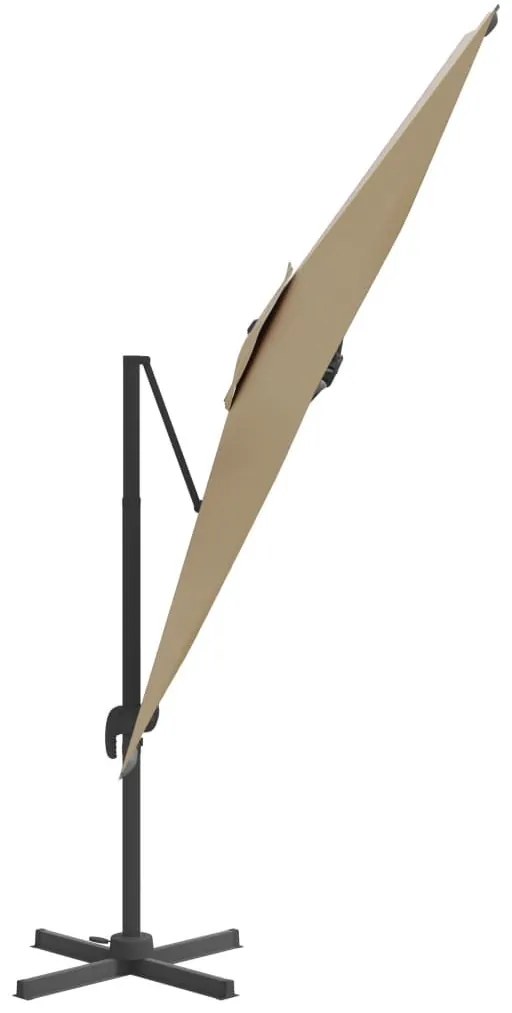 Ομπρέλα Κρεμαστή Taupe 400 x 300 εκ. με Αλουμινένιο Ιστό - Μπεζ-Γκρι