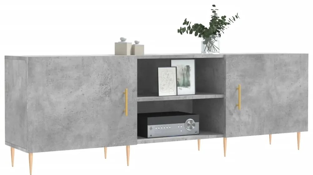 vidaXL Έπιπλο Τηλεόρασης Γκρι Σκυροδέματος 150x30x50 εκ. Επεξ. Ξύλο