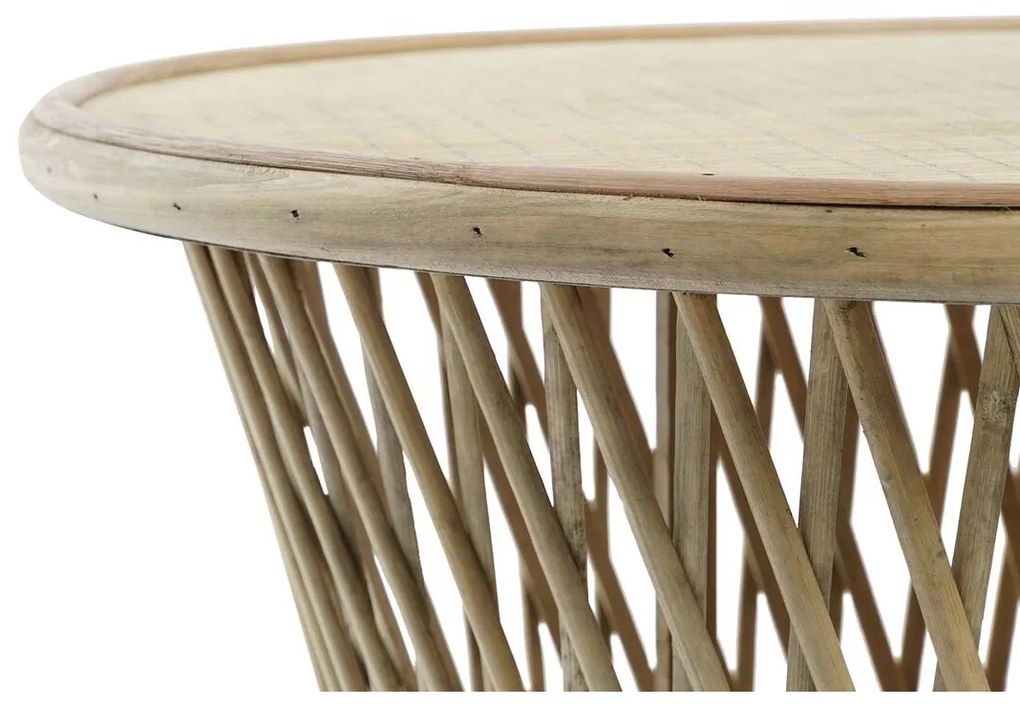 Βοηθητικό Τραπέζι DKD Home Decor Ανοιχτό καφέ Bamboo 60 x 60 x 52 cm