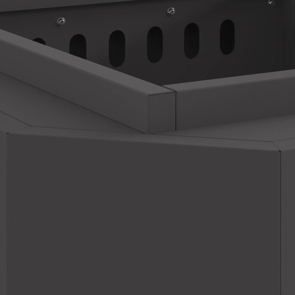 vidaXL Άκαπνος Φλοτέρ Μαύρο 48x48x51 εκ. από Ατσάλι