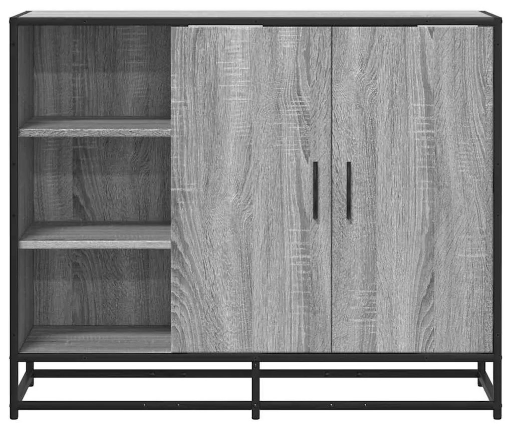 vidaXL Sideboard Γκρι Sonoma 92x35x76 cm Ξύλινο μηχανουργικό ξύλο