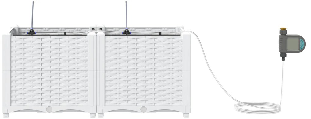 vidaXL Γλάστρες Κήπου 1 τεμ Λευκό 80 x 40 x 37.5 cm Πλαστικό
