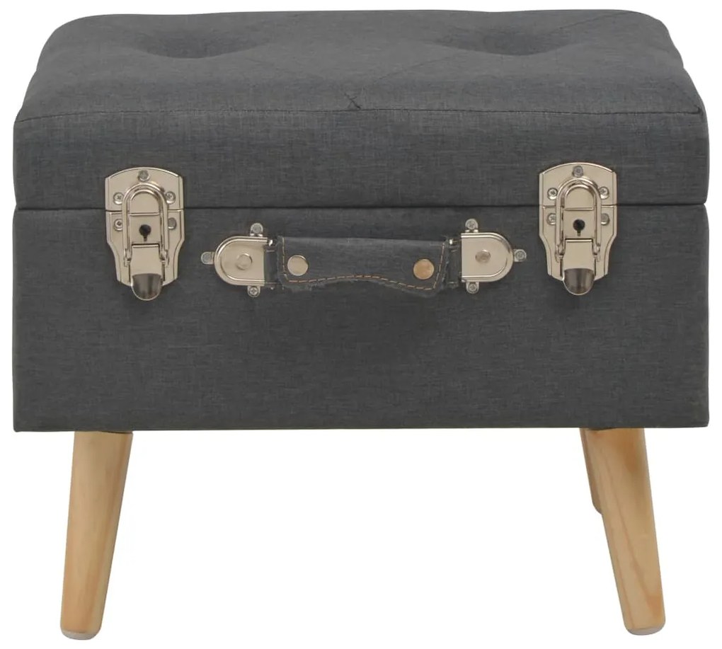 vidaXL Σκαμπό με Αποθηκευτικό Χώρο Σκούρο Γκρι 40 εκ. Υφασμάτινο