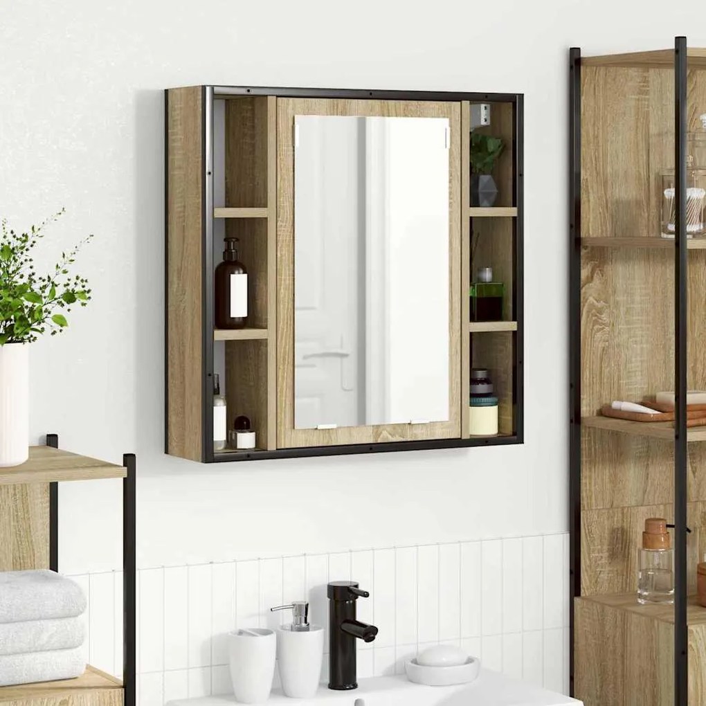 vidaXL Καθρέφτης Ντουλάπα Μπάνιου με ράφι Μπεζ 60 x 16 x 60 εκ