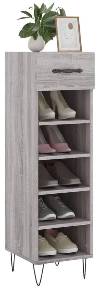 vidaXL Παπουτσοθήκη Γκρι Sonoma 30x35x105 εκ. από Επεξεργασμένο Ξύλο