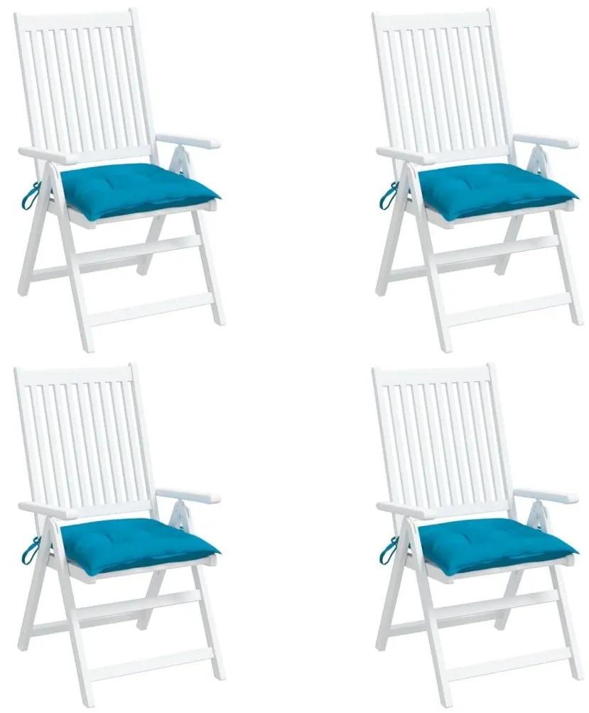 Μαξιλάρια Καρέκλας 4 τεμ. Αν. Μπλε 40 x 40 x 7 εκ. Υφασμάτινα - Πολύχρωμο
