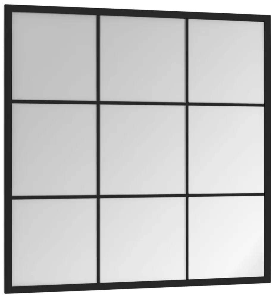 vidaXL Καθρέφτης Τοίχου Μαύρος 60 x 60 εκ. Μεταλλικός